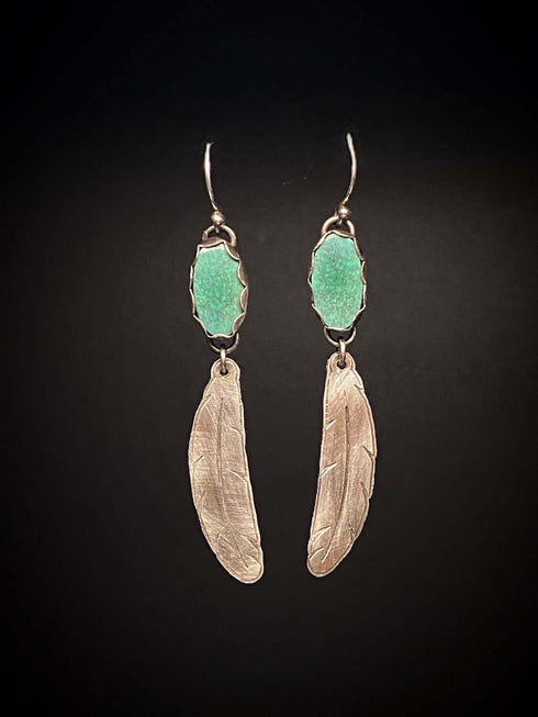 Turquoise Feather Earrings Origin